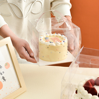 Boîtes à desserts en plastique transparent de 3 à 8 pouces, boîtes à emporter, emballages de boulangerie transparents et adaptés aux aliments, pour gâteaux, avec poignée