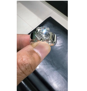 Anillo de Compromiso Solitario con Diamante Cultivado en Laboratorio de 3.00CT, Oro Amarillo de 14K, Joyería Fina para Novia, Regalo para Mujer - Product Image 1