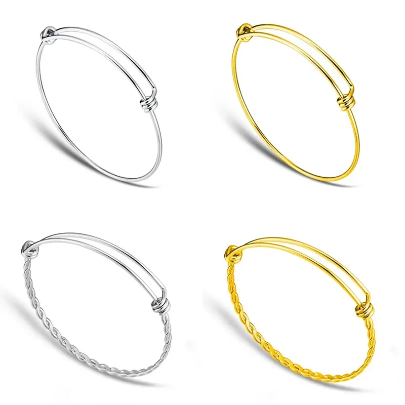 20 Cái/lốc 100% Thép Không Gỉ DIY Charm Bangle 50-65 Mét Jewelry Finding Mở Rộng Có Thể Điều Chỉnh Dây Bangles Bracelet Bán Buôn