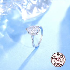 Anello di Tendenza in Argento Sterling 925 con Zircone Cubico Argento S925 Pietra Brillante Stile Diamante <span class=keywords><strong>Anelli</strong></span> Nuziali e di <span class=keywords><strong>Fidanzamento</strong></span> per Donna - Product Image 6