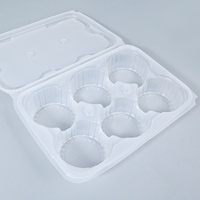 Boîte alimentaire jetable carrée translucide à 6 compartiments pour sushis, pains vapeur, tartes, pâtisseries, chewing-gum - Boîte Bozi en plastique PP