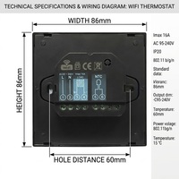 Thermostat de chauffage au sol électrique WiFi haut de gamme SS600H 16A Tuya avec écran tactile TFT couleur, flexible, pour hôtels, OEM ODM