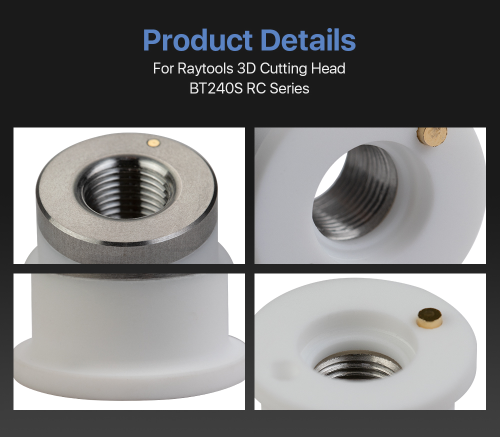 Cloudray OEM 3D Head Spare Parts Cutting Ceramic for RT Laser Cutting Machine D19.5 H12.5 M8