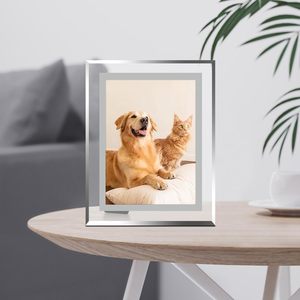 Customized Crystal Glass <b>Gold</b> Photo <b>Frame</b> 4x6 5x7 8x10 Picture <b>Frame</b> Glass for Tabletop Display Vertical or Horizontal - Product Image 3