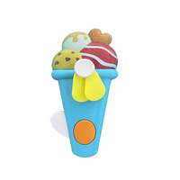 Mini-ventilateur portable à pression manuelle pour enfants, en PP, pour l'extérieur, motif dessin animé mignon, en forme de bâtonnet de glace, produit promotionnel transfrontalier de Chine