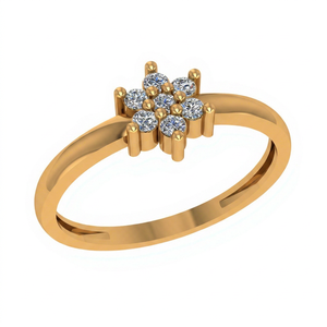 HandMade 10k Gold Floral <b>Cluster</b> Ring VVS1 Lab Grown Diamond Custom Design Jewelry Manufacturer Engagement Ring - Product Image 1