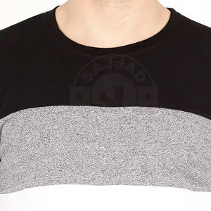 Camiseta negra de color liso para hombre, camiseta con logotipo estampado al por mayor para hombre, camiseta de alta calidad para hombre a la venta en línea - Product Image 5