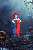 AROMA Décoration d'Halloween Clown Animé de 33 pouces avec Bras Oscillants et Son pour Sol de Fête et Affichages Horribles