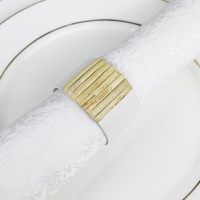 Anneau de serviette moderne en alliage de zinc plaqué métal, boucle de serviette, diamètre 42 mm