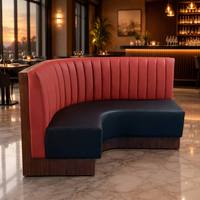 Vente en gros de sièges de restaurant et d'hôtel en forme de U, modernes, durables, en bois massif, de luxe léger, 6 places