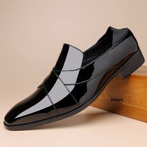 Para <span class=keywords><strong>Amazon</strong></span>, superventas, zapatos de vestir formales de negocios para hombres, Oxfords, estilo británico, brillante, informal, transpirable, sin cordones - Product Image 1