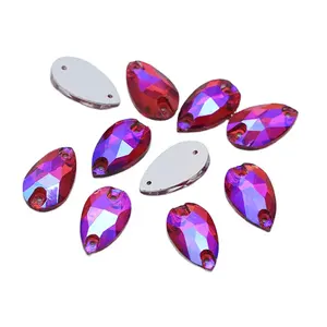 17*28 Mét May Trên Flatback Stones 180 Cái Glass Strass Appliques Sew On Drop Rhinestone Cho Quần Áo Và DIY