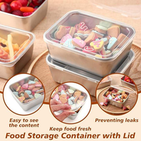 Boîte de conservation alimentaire de luxe en acier inoxydable 304 avec couvercle en plastique sans BPA et compartiments pour la préservation de la fraîcheur, portable