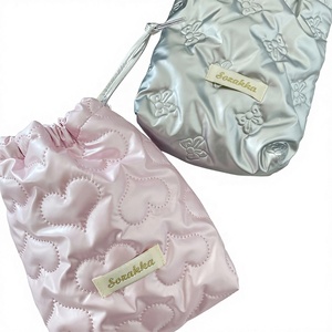 Sac de rangement souple pour appareil photo, rose, blanc, argenté, en PU brillant, pour fille, portable, mignon, avec cordon de serrage, anti-chute, pour activités de plein air - Product Image 5