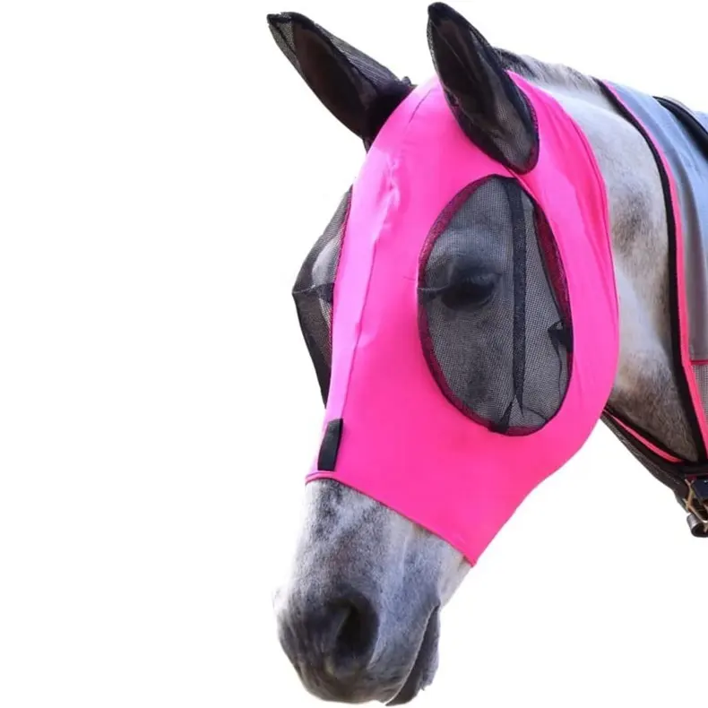 Custom Hot Sale Stretch Ly-cra Ventilated Prevent Fly and Insect Bites Horse Comfort Fit Fly Masking
