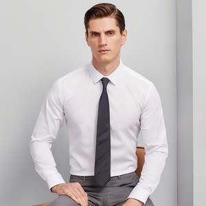 ZC01 haut de gamme cher DP chemises sans repassage 100% coton à manches longues hommes chemise habillée formelle affaires hauts chemises de travail pour hommes - Product Image 2