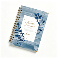 Carnet de notes personnalisé à double spirale avec motif floral, journal mignon à motifs floraux pour la vie quotidienne