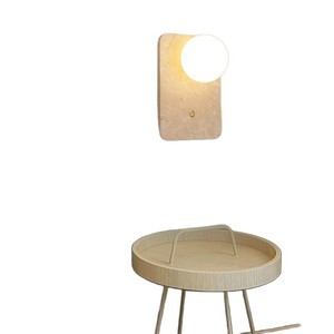 Marble Bedside Wall Lamp With Reading <b>Light</b> <b>Retro</b> Travertine Sconce For Bedroom Living Room - Product Image 5