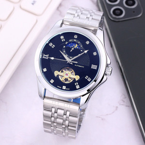 Reloj Deportivo de Lujo para Hombre, Diseño Original 2025, Movimiento Mecánico de Aleación, Manecillas de Cristal, Correa de Acero Inoxidable, Fase Lunar - Product Image 3