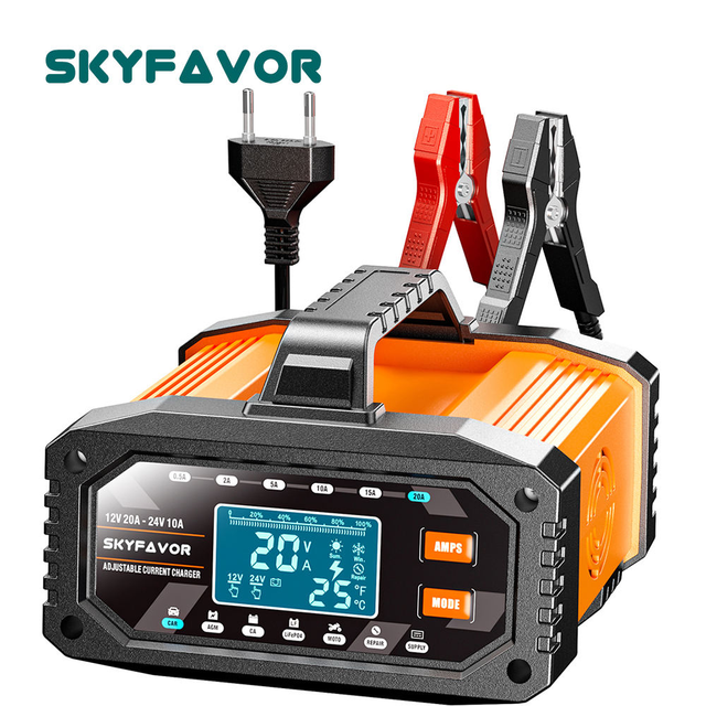 New Arrival 12V 24V 20A Battery Charger Universal for Truck Motorcycle Lead Acid LiFePO4 Battery Smart Charger Battery Charger