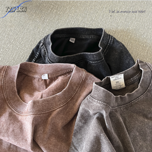 T-shirt unisexe en gros, style vintage, surdimensionné, grande taille, streetwear, graphique, personnalisez votre logo - Product Image 1