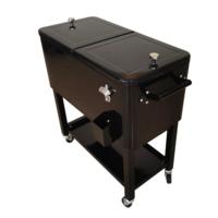 Chariot isotherme multifonctionnel pliable 73L, seau à glace en métal, boîte isotherme avec roues pour les voyages