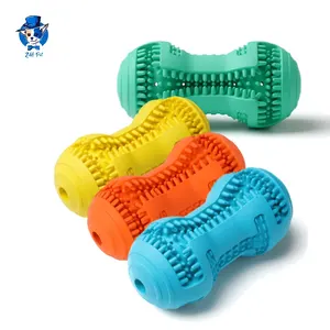 Wholesale Indestructible Pet Chew Toys Molar Natural Rubber Toothbrush Dog Bone Toy for Tooth Cleaning
