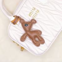 Dessin animé ours sac pendentif mignon porte-clés en cuir pour sac à dos porte-clés léger pour les Couples