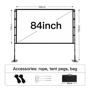 Écran de projection portable 84120" 16:9 en tissu polyester, intérieur/extérieur, cadre en aluminium pliable, installation rapide, support stable - Product Image 2