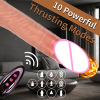 Machine sexuelle à poussée réaliste en silicone pour femmes, 10 modes de vibration, télécommande, jouet pour point G et stimulation anale, plaisir ultime