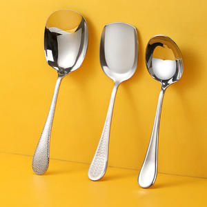 Cuchara para arroz de acero inoxidable 304 con acabado martillado, cuchara de servir doméstica con superficie de alto brillo - Product Image 2
