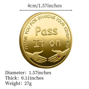 Set di IT Monete Commemorative Placcate in Metallo Dorato con Motivi di Farfalla, Fiore, Trifoglio, Colomba, Arcobaleno e Gratitudine - Product Image 6