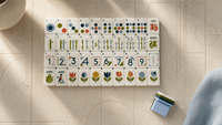 Jeu de Mahjong avec motifs Dragon Angulaire et Joker Abstrait, 160 tuiles à faces superposées en ivoire pour décoration intérieure