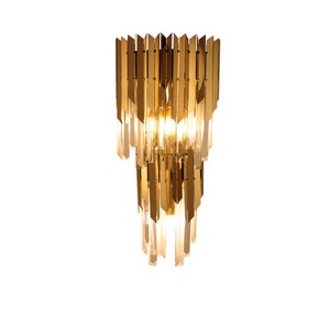 Nuevo diseño moderno minimalista creativo interior Hotel decorativo oro lujo cristal pequeña lámpara de pared para sala de estar - Product Image 6