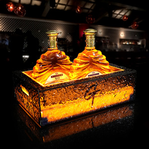 Double Layered Thickened Smoky Gray Ice Pattern <b>Beer</b> Barrel Led Champagne Box Rectangle Plastic Party Ice Bucket - Product Image 4