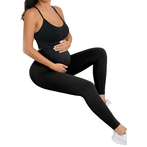 Leggings de Maternidad de Yoga sin Costuras, Ligeros, de Spandex/Nylon, Sólidos, con Efecto Scrunch en los Glúteos, Personalizados, de Cintura Alta, Holgados y de Longitud Completa - Product Image 2