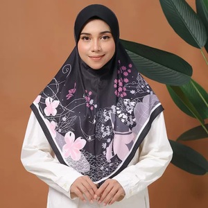 Haute qualité femmes musulmanes <span class=keywords><strong>voile</strong></span> deux couches fleur imprimé chapeau <span class=keywords><strong>islamique</strong></span> ethnique fille en mousseline de soie strass écharpe Turban instantané Hijab - Product Image 4