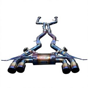 Échappement arrière Vortex Blue Titanium pour BMW G80 G82 M3 M4 S58 avec système Valvetronic et embouts quadruples bleus brûlés Performance - Product Image 1