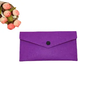 Promotion des ventes couleurs portefeuilles pour femmes à la mode minimaliste dames sacs à main feutre femme sac à monnaie pour cadeau