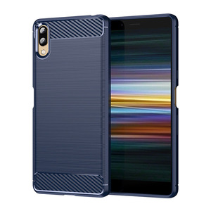 Meilleure vente pour <span class=keywords><strong>Sony</strong></span> Xperia <span class=keywords><strong>XZ3</strong></span> Coque arrière souple pour téléphone portable Coque en silicone brossé en fibre de carbone TPU - Product Image 5