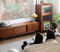 Meuble TV rétractable de style moderne, table basse, salon, chambre, salle à manger, rangement compact, écologique, durable, léger