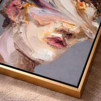 Peinture à l'huile abstraite au couteau à palette, portrait 3D texturé, visage moderne, art sur toile, décor mural peint à la main pour hôtel et maison