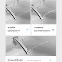 WC intelligent moderne avec design ergonomique en U, capteur de pied à détection d'arôme intégré et chasse d'eau intelligente pour salle de bain