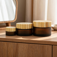 Emballage cosmétique en verre avec couvercle mat décoratif spécial, pot à lotion, pot cosmétique pour salle de bain, coiffeuse