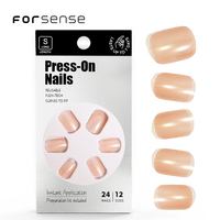 Vente en gros d'ongles à pression carrés courts en vrac fournisseurs de bouts d'ongles à couverture complète avec logo personnalisé couleur unie verte design faux ongles élégant