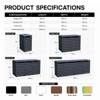 Abri de rangement extérieur élégant en aluminium à toit ouvert pour poubelles, enceinte métallique durable pour l'organisation des déchets, écologique