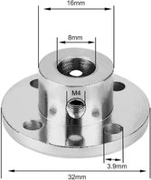 Lot de 4 connecteurs à bride forgés plaqués 8 mm, modèle de guidage rigide, accessoires de couplage pour arbres et axes, pour moteurs de modèles RC DIY