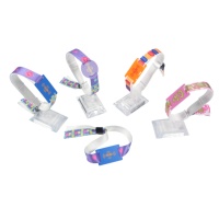 Bracelet RFID personnalisé par sublimation |   Bracelet en tissu NFC en gros pour usage hôtelier |   Bande de maintien sécurisée avec boucle sécurisée