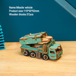 Perplesso 3D legno costruzione auto modello Kit serbatoio divertente giocattolo in legno fai da te in legno da <span class=keywords><strong>Hobby</strong></span> per costruire per la decorazione - Product Image 5