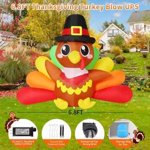 Decoración Personalizada para Fiestas, Inflables de 7 Pies de Largo para el Día de Todos los Santos, Pavo con Cola Colorida y Luces LED Integradas, para Fiestas en Interiores y Exteriores - Product Image 6